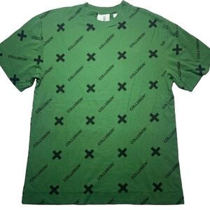 COLLUSION Logo Unisex t-shirt green and black